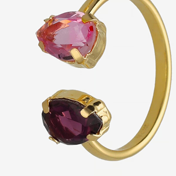 Anello aperto placcato oro con cristalli rosa Glory A4904-26DA