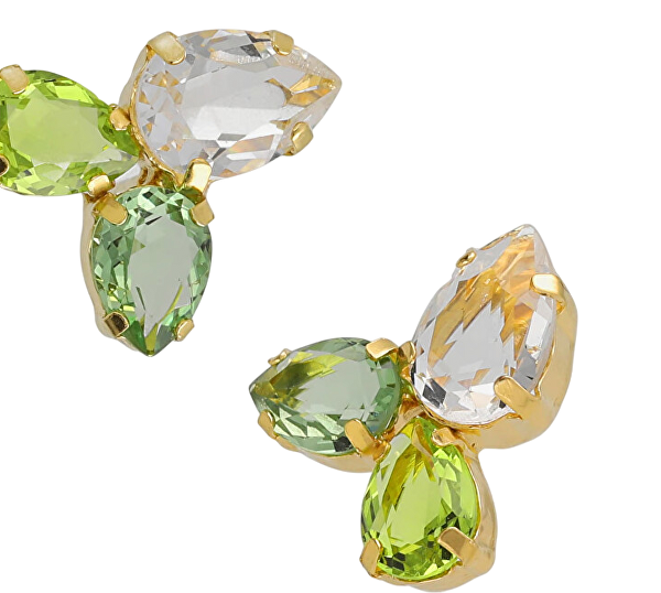 Překrásné pozlacené náušnice s krystaly Glory A4902-14DT