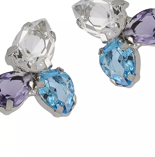 Překrásné stříbrné náušnice s krystaly Glory A4902-12HT