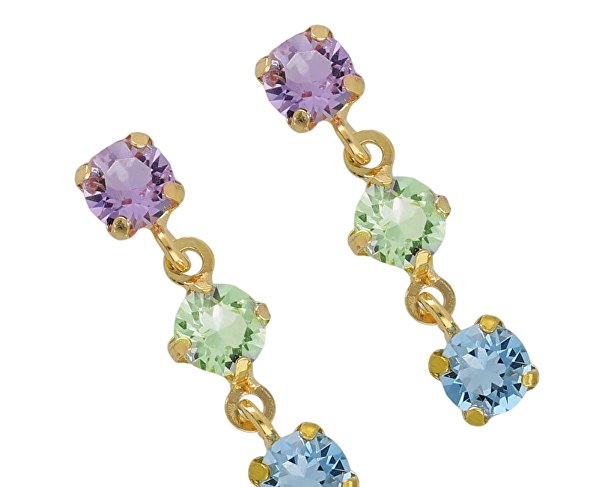 Půvabné visací náušnice s barevnými krystaly Ryver A4887-MDT