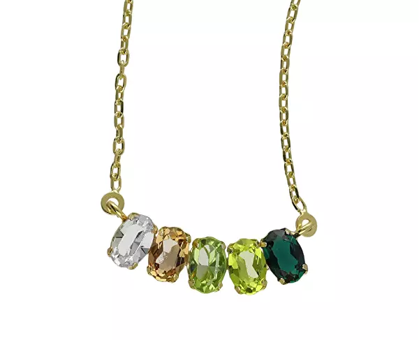Půvabný pozlacený náhrdelník s krystaly Harmony A4692-20DG