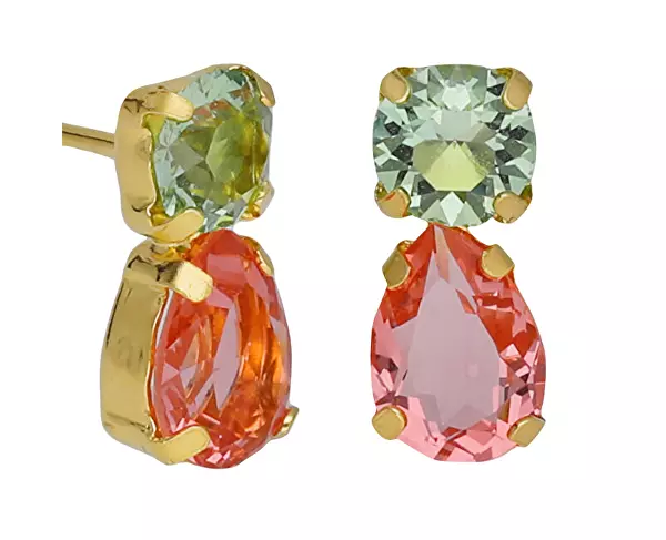 Slušivé pozlacené náušnice s krystaly Bay A4897-26DT