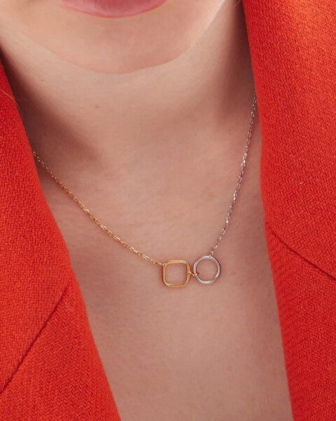 Slušivý bicolor náhrdelník ze stříbra Nivola A5508-BG