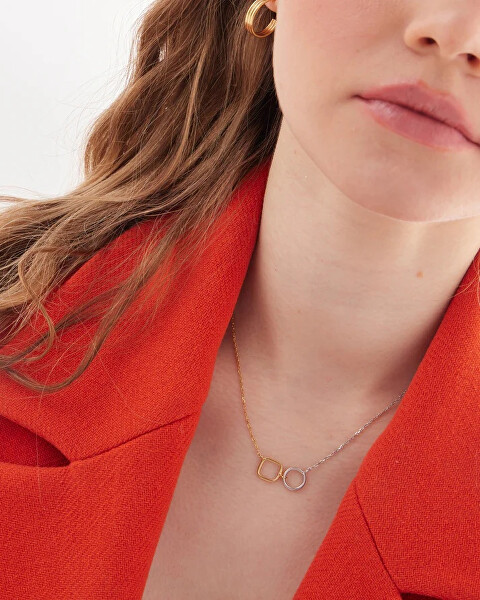 Slušivý bicolor náhrdelník ze stříbra Nivola A5508-BG