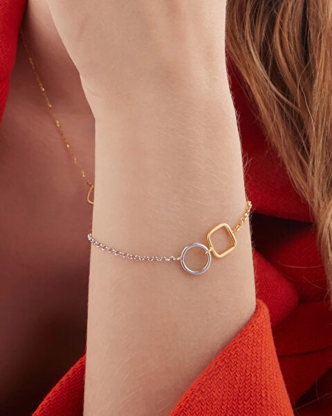 Stylový bicolor náramek ze stříbra Nivola A5510-BP