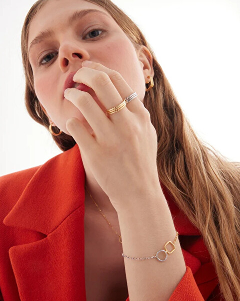 Stylový bicolor náramek ze stříbra Nivola A5510-BP