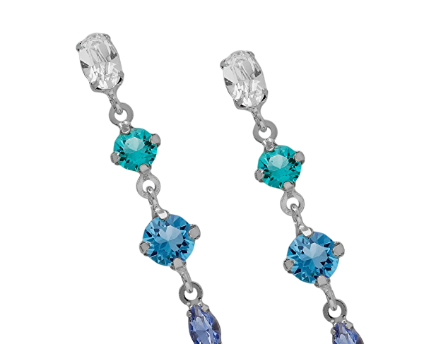 Stříbrné visací náušnice s krystaly Lisbon A4791-MHT