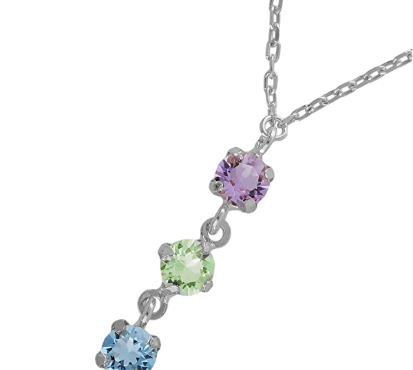 Stříbrný dámský náhrdelník s krystaly Ryver A4886-MHG