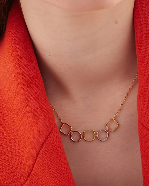 Stylový bicolor náhrdelník ze stříbra Nivola A5509-BG