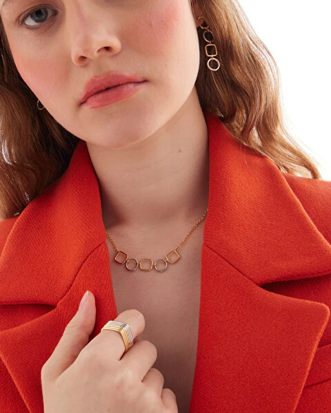 Stylový bicolor náhrdelník ze stříbra Nivola A5509-BG