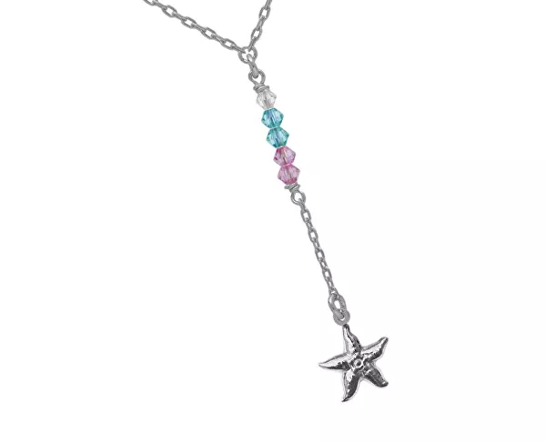 Stylový stříbrný náhrdelník Hvězdice s krystaly Bliss A4847-MHG