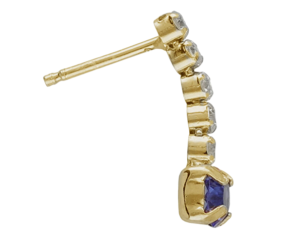 Třpytivé visací náušnice s modrým krystalem Shine A4669-08DT