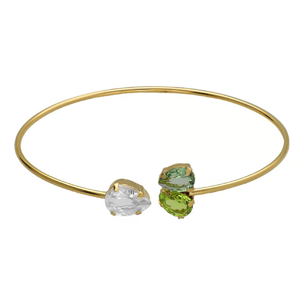 Bracciale placcato in oro massiccio con cristalli Glory A4898-14DP