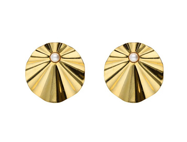 Pozlacené náušnice se syntetickou perlou Alpina A5452-00DT