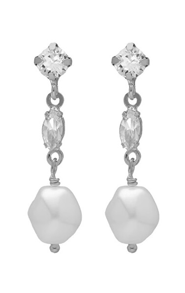 Orecchini in argento con cristalli e perla barocca Purpose A4656-07HT