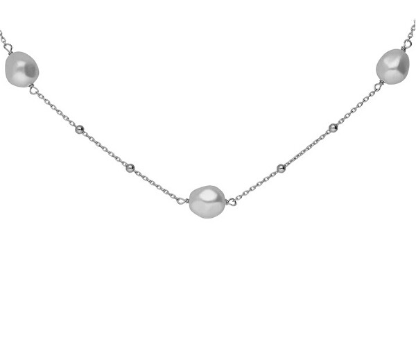 Stříbrný náhrdelník se syntetickými perlami Sera A5565-00HG