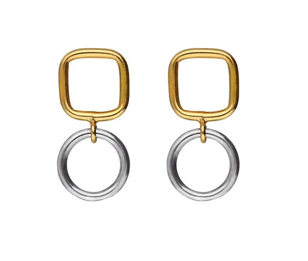 Visací bicolor náušnice ze stříbra Nivola A5506-BT