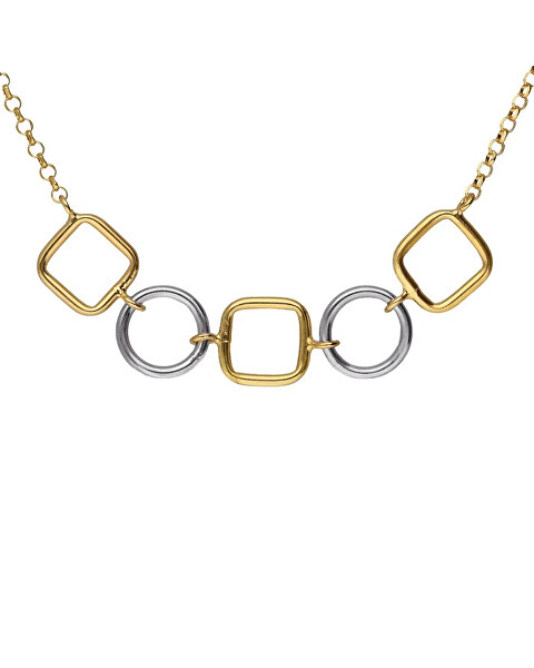 Stylový bicolor náhrdelník ze stříbra Nivola A5509-BG