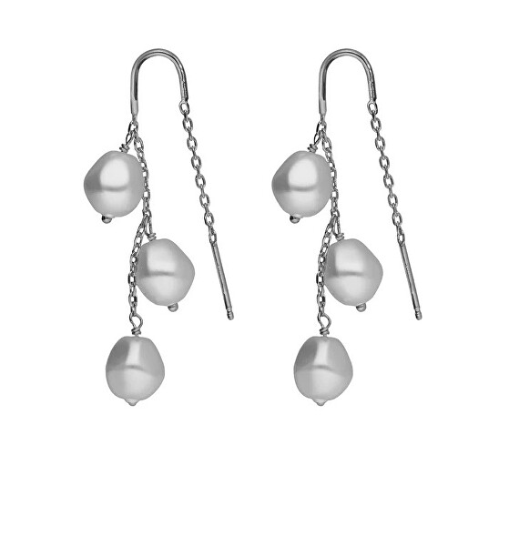 Visací stříbrné náušnice s perlami Sera A5561-00HT