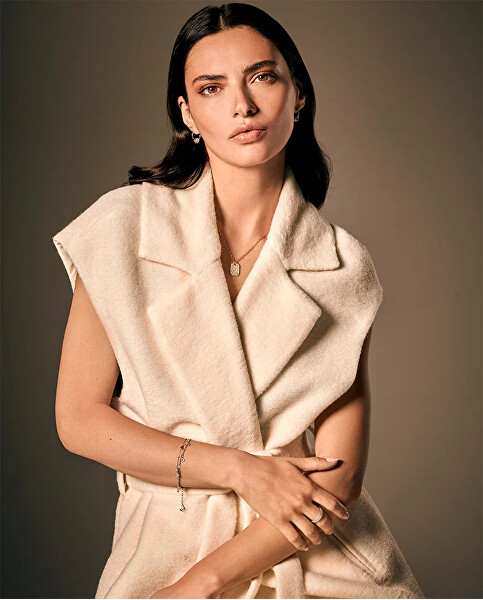 Elegantní pozlacený prsten se zirkony Clasica 9118A012