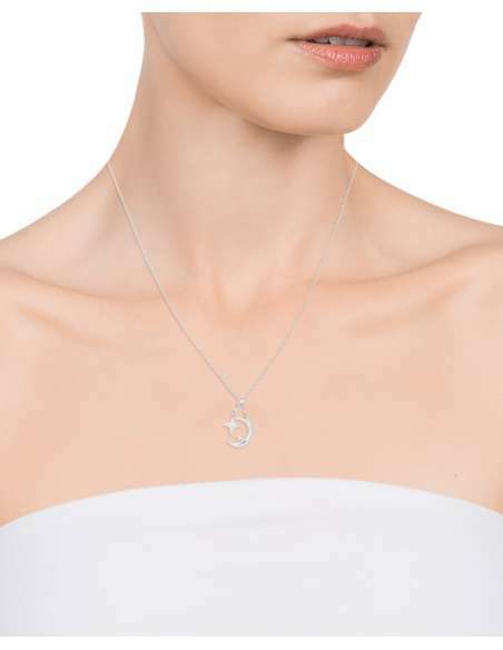 Hravý strieborný náhrdelník Trend 13011C000-30 (retiazka, prívesok)