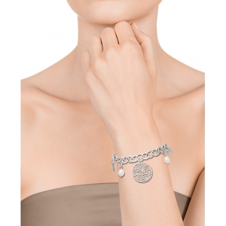 Krásný stříbrný náramek s perličkami Chic 75274P01000