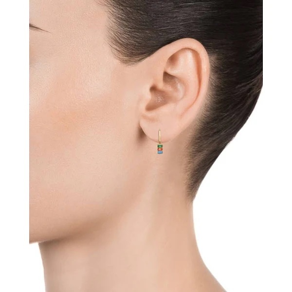 Karika aranyozott fülbevaló medálokkal Trend 13128E100-39