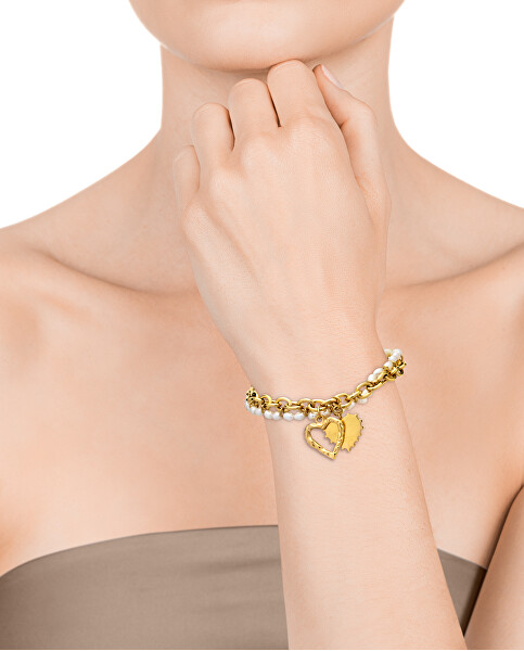 Zeitloses vergoldetes Armband mit Perlen Chic 1363P01012