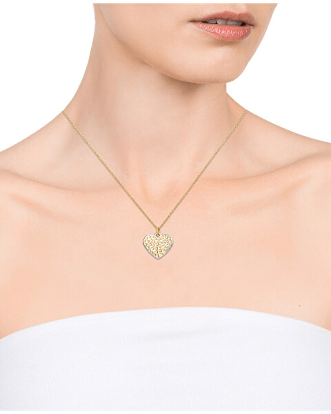 Collana placcata in oro con ciondolo a cuore Fashion 13119C100-09