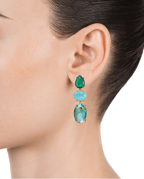 Gyönyörű aranyozott fülbevaló kristályokkal Elegant 13168E100-59