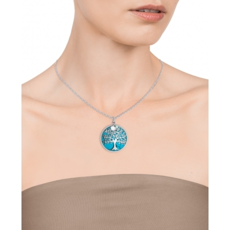 Pôvabný strieborný náhrdelník Strom života Fashion 15064C01010 (retiazka, prívesok)