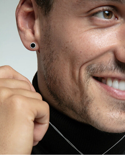 Stylové ocelové náušnice s achátem Beat 14215E01010