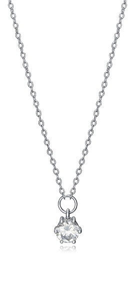 Blýštivý stříbrný náhrdelník se zirkony Clasica 13014C000-30