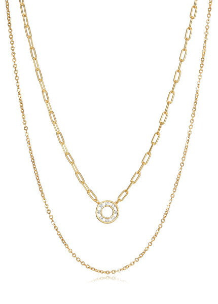 Dvojitý pozlátený náhrdelník Elegant 13037C100-36