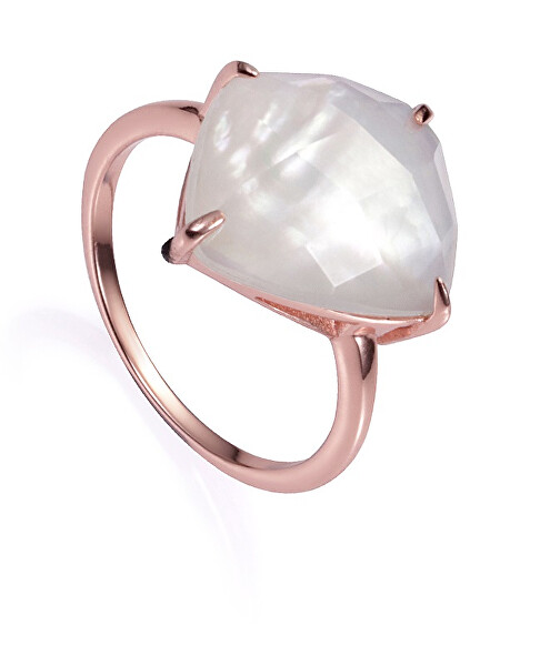 Elegantný bronzový prsteň s perleťou Elegant 15110A01-40