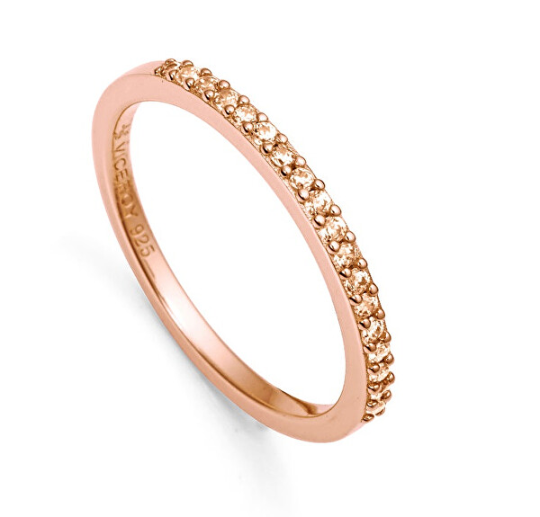 Elegantní bronzový prsten se zirkony Clasica 9118A014