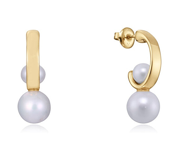 Elegantné pozlátené náušnice s perlami Chic 14095E01012