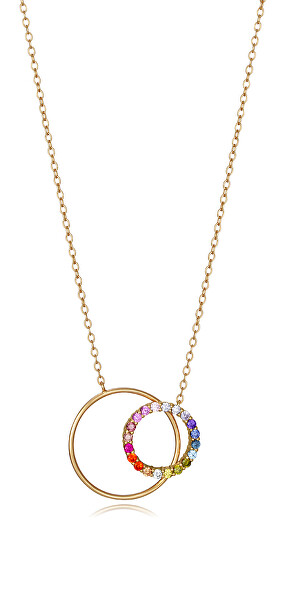 Hravý pozlátený náhrdelník so zirkónmi Elegant 4128C100-39