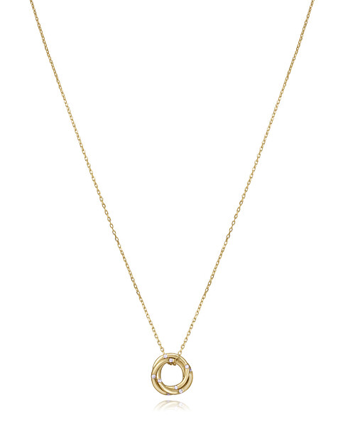 Krásný pozlacený náhrdelník se zirkony Elegant 13067C100-30 (řetízek, přívěsek)