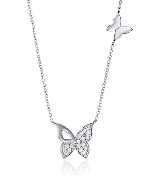 Krásný stříbrný náhrdelník Motýlek Popular 71053C000-30