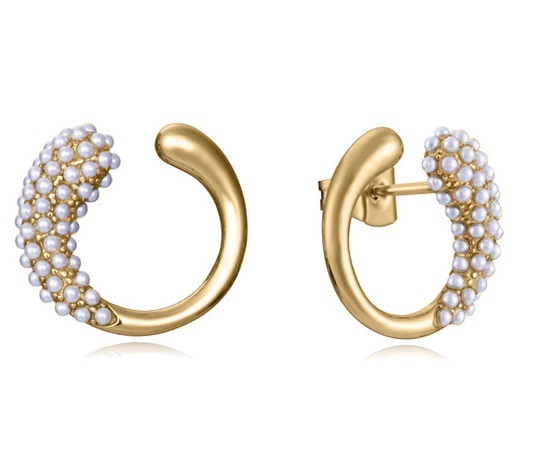 Intramontabili orecchini placcati oro con perle Chic 15150E01012