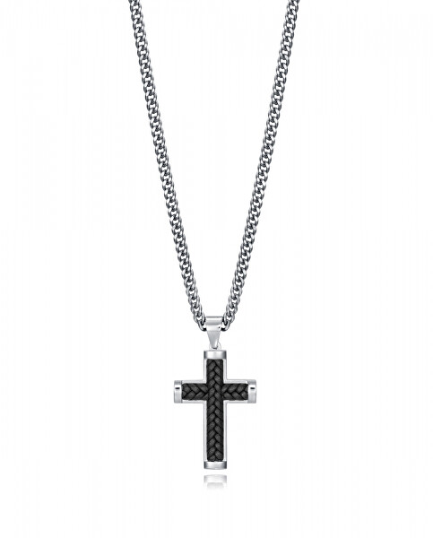 Nadčasový oceľový náhrdelník s krížikom Magnum 15111C01010