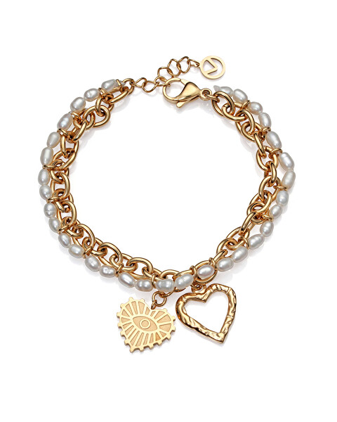 Zeitloses vergoldetes Armband mit Perlen Chic 1363P01012