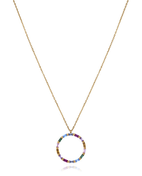 Gyönyörű aranyozott nyaklánc cirkónium kövekkel Elegant 13089C100-39