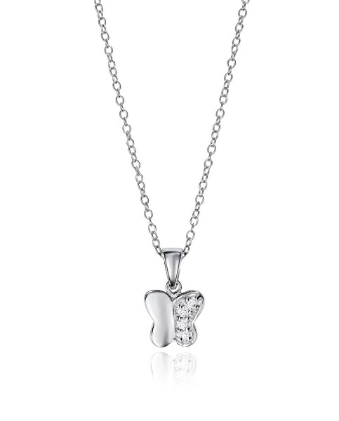 Něžný stříbrný náhrdelník motýlek Populars 5092C000-30