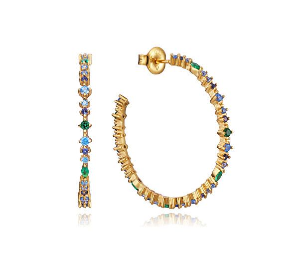 Pozlacené kruhy s barevnými zirkony Elegant 13136E100-39