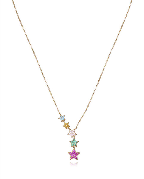 Pozlátený náhrdelník s farebnými hviezdami 3070C100-39