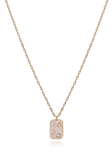 Collana placcata oro con zirconi chiari Elegante 13178C100-30