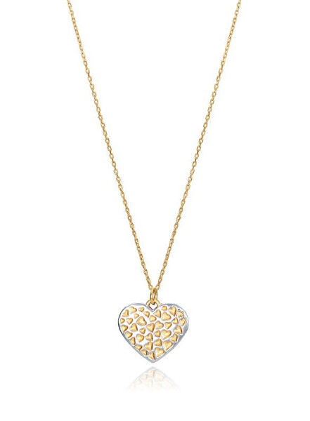 Pozlacený náhrdelník s přívěskem srdce San Valentín 13119C100-09