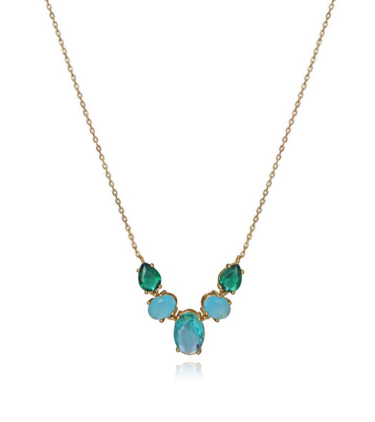 Překrásný pozlacený náhrdelník s krystaly Elegant 13168C100-59
